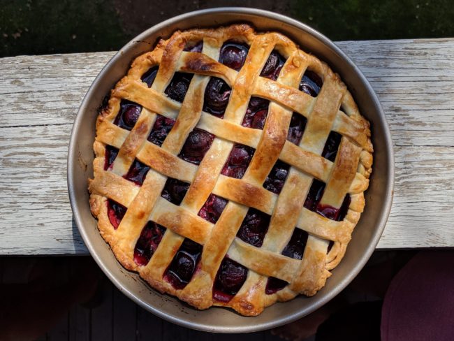 Cherry Pie with criss-cross lattice