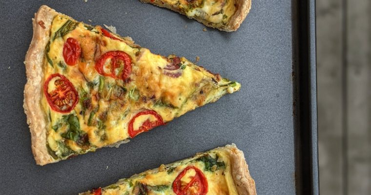 Tomato, Spinach and Mushroom Quiche